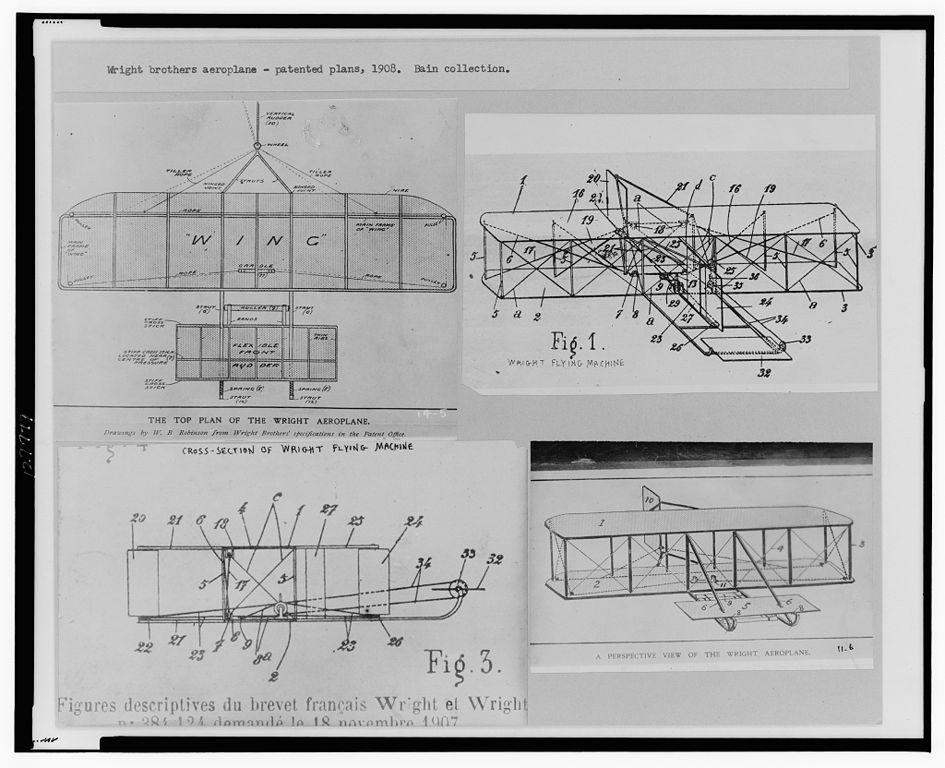 Wright brothers patent plans 1908