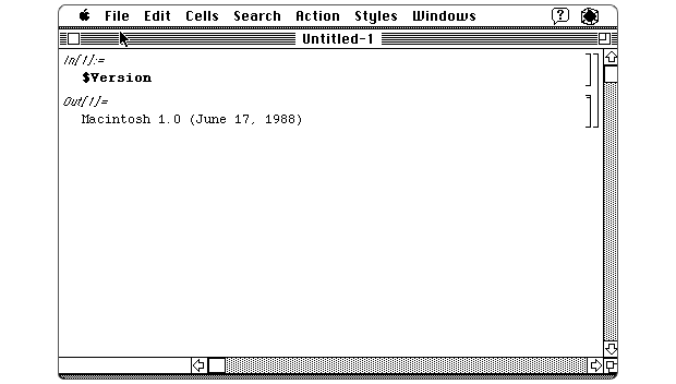 Mathematica version 1 1988 gRgn7