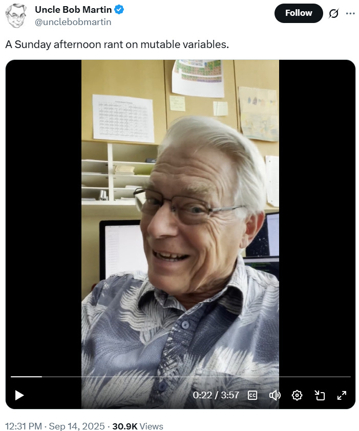 Bob Martin mutable variable 2025-09-15 16853