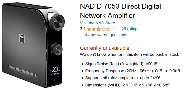 NAD D 7050 Direct Digital Network Amplifier 2023-07-14