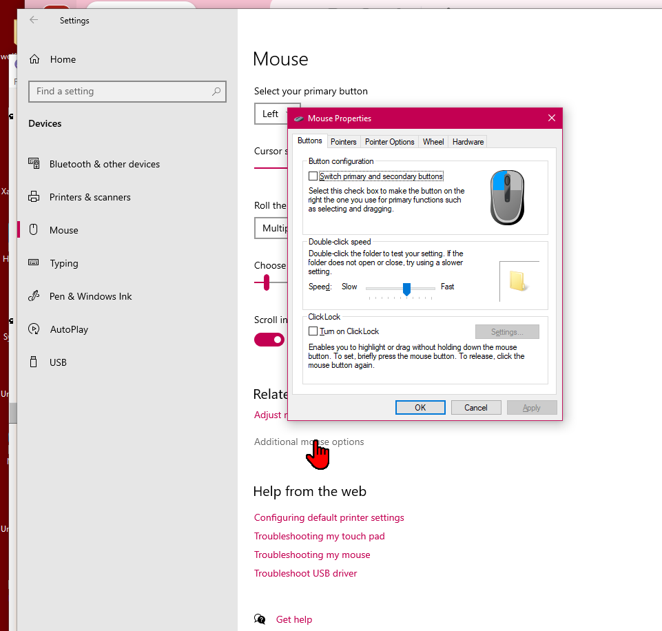 Windows 10 mouse settings 2025-11-15 18b10