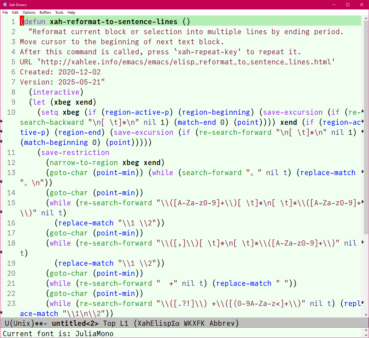 font julia mono 2025-11-25 256a9
