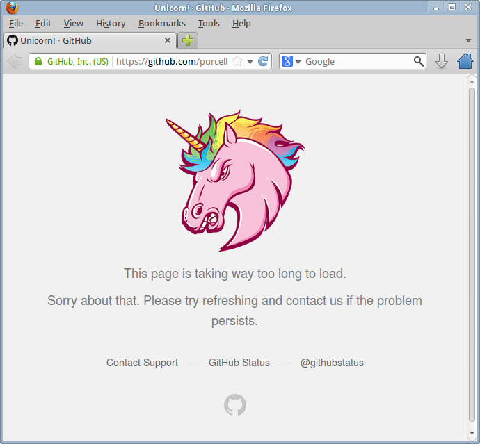 github down angry pink unicorn 2013-10-19