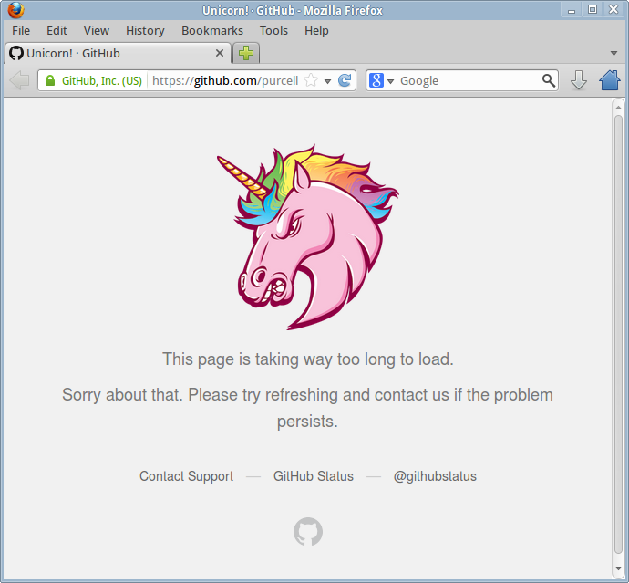 github down angry unicorn 2013-10-19