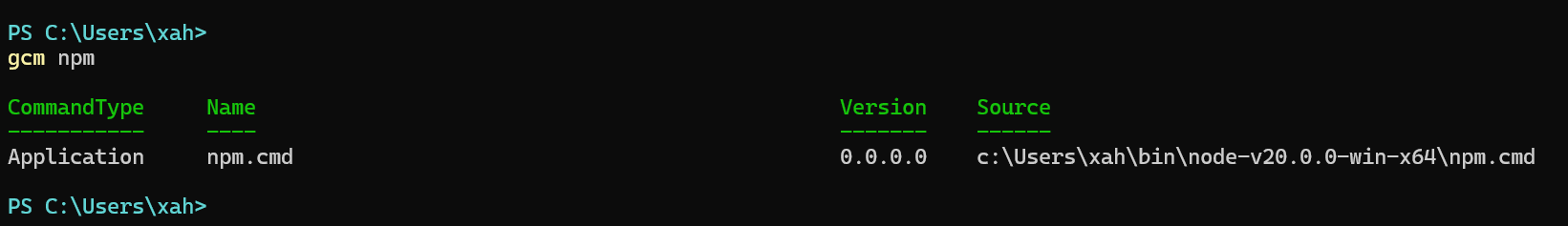npm powershell 2026-07-06 2a382 ll