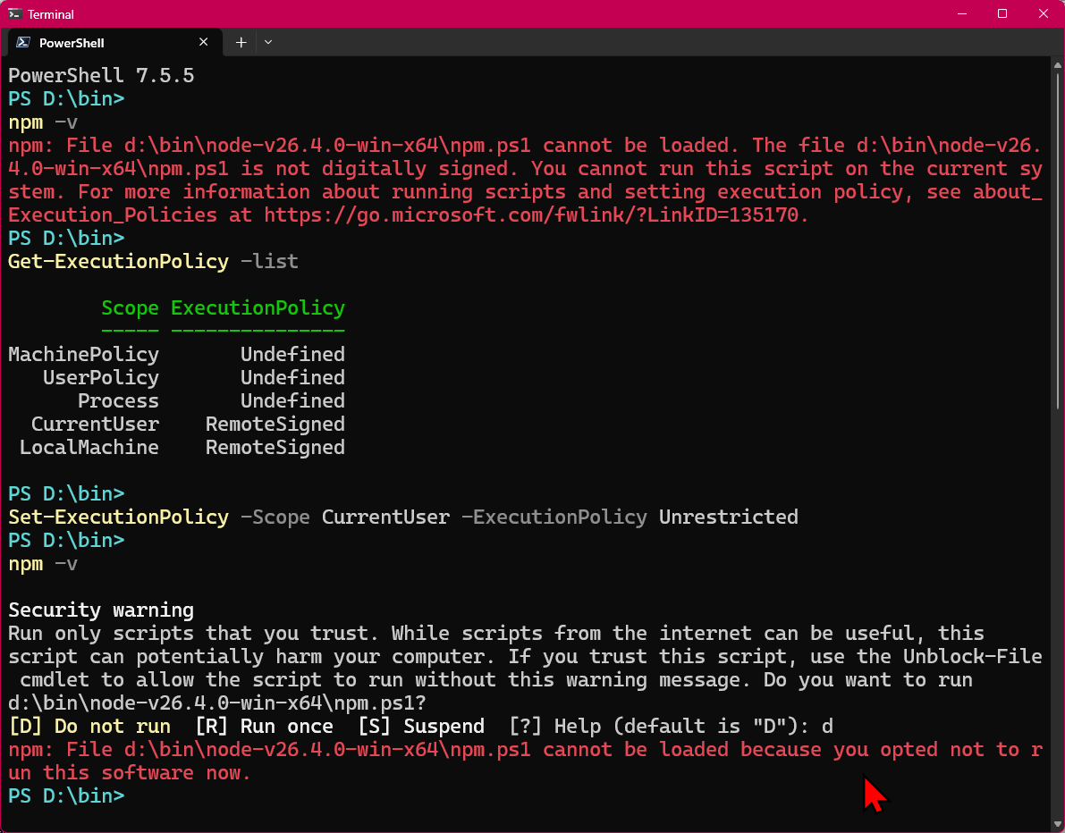 npm powershell 2026-07-06 33ca3 ll