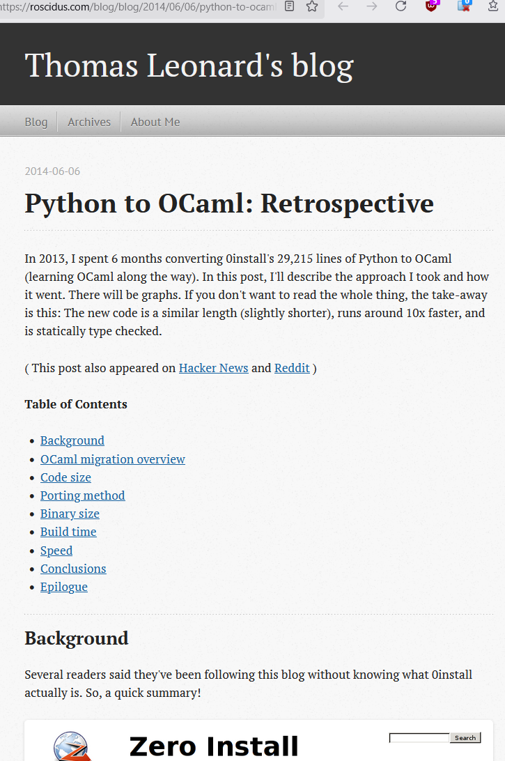 python vs ocaml 2014 Thomas Leonard 2ad99