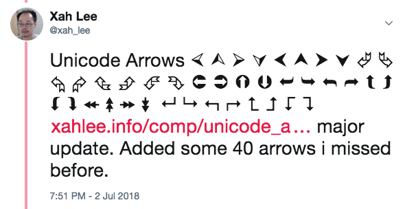unicode arrows 2018-07-03 a9c88