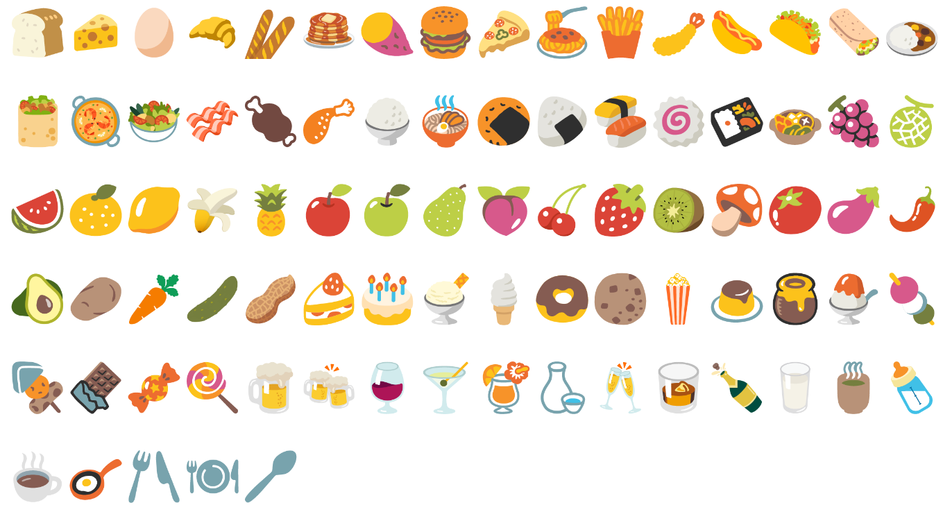 unicode food Noto Color Emoji 2017 03 02