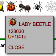 unicode lady bug naming 2019-11-11 kzc87