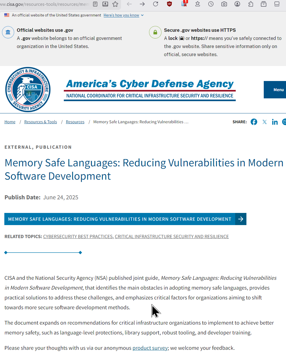 usa gov cisa nsa on c lang 2026-05-18 m9zHc
