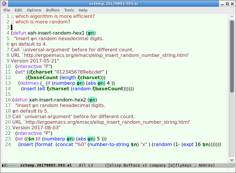 elisp insert random hexadecimal algo cf76a