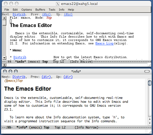 emacs22 vs emacs23 font