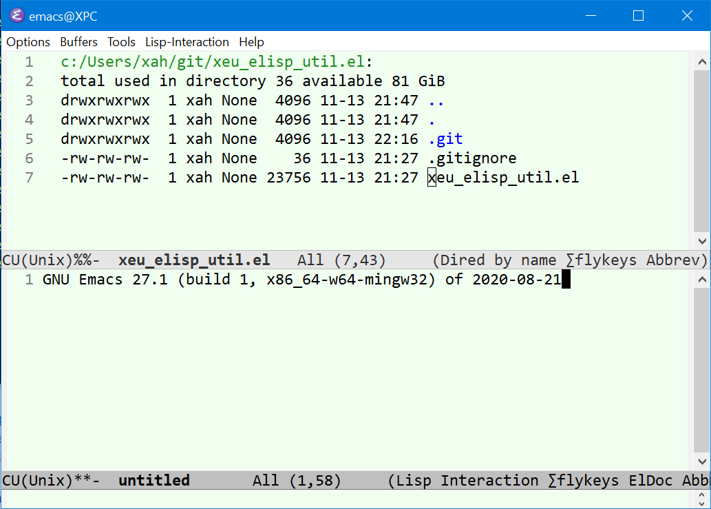 emacs 27.1 win10 2020-11-13 5y6tZ