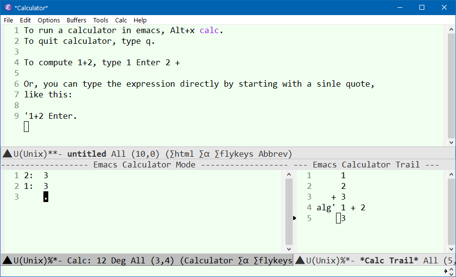 emacs calculator 2022-10-03