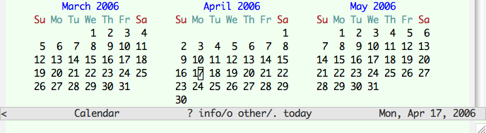 emacs calendar