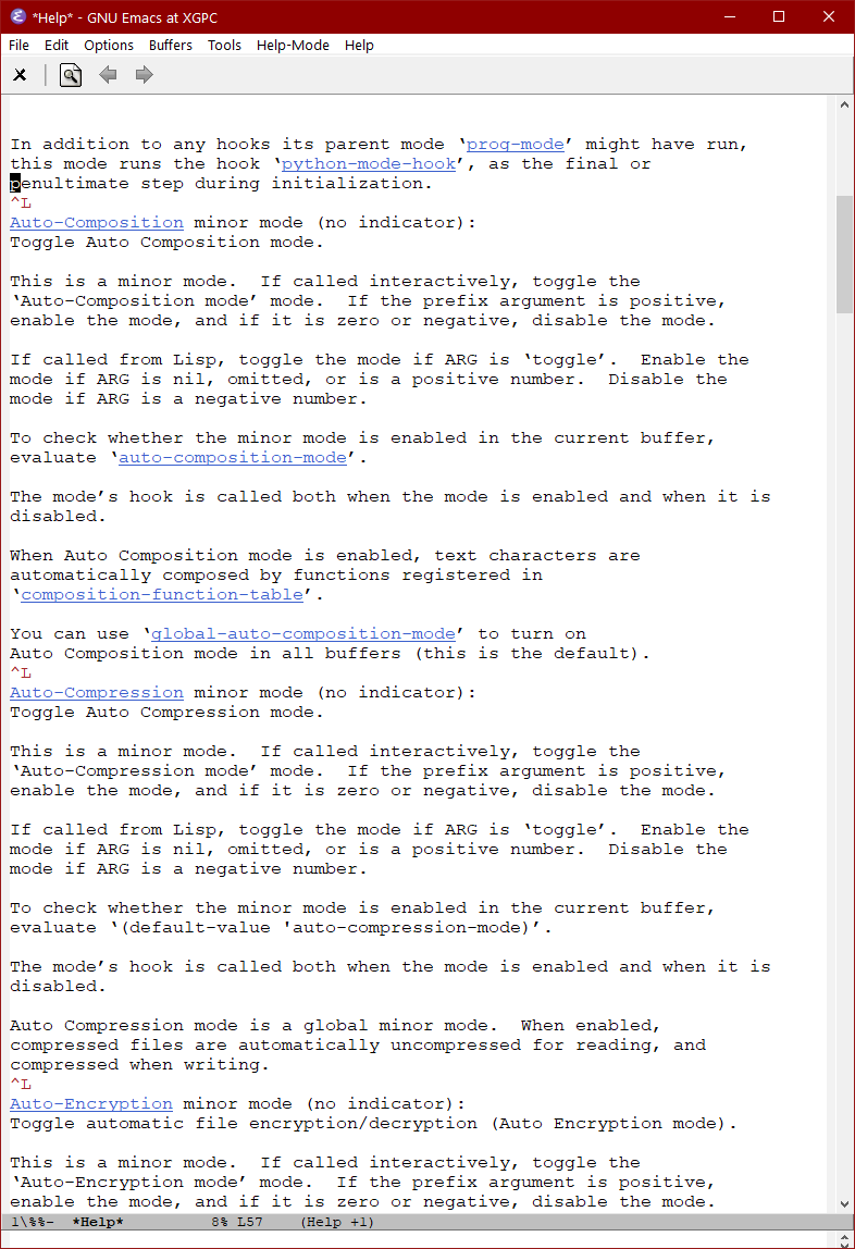 emacs describe-mode 2023-07-28 2y3K