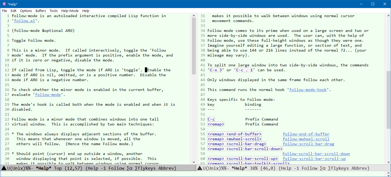 emacs follow mode 2022-06-02 DcCFy