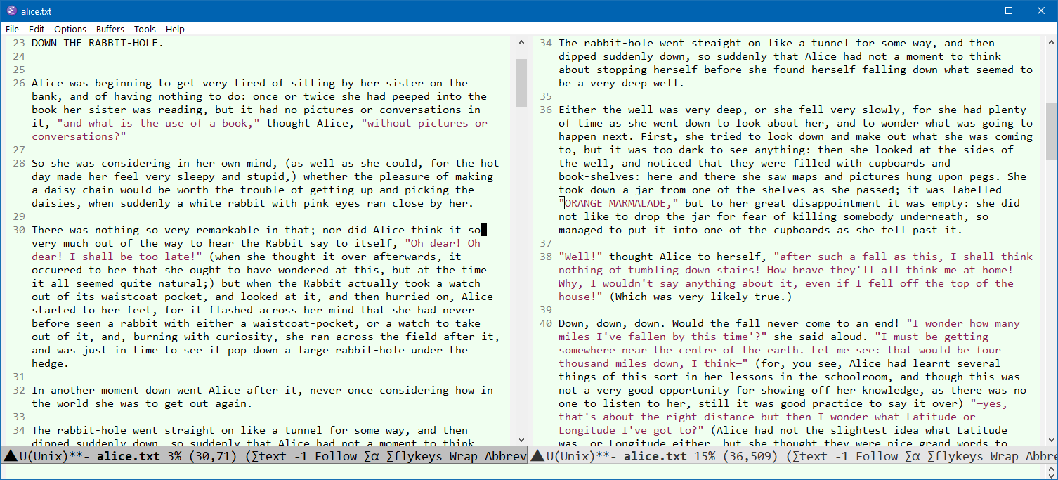 emacs follow mode 2022-06-02