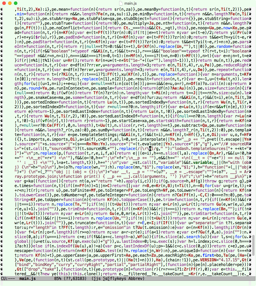 emacs freeze long line 2019-10-30 yj3pr
