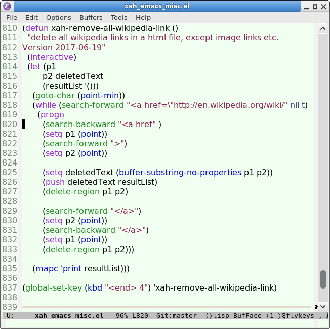 emacs lisp delete wikipedia links 2017 06 19
