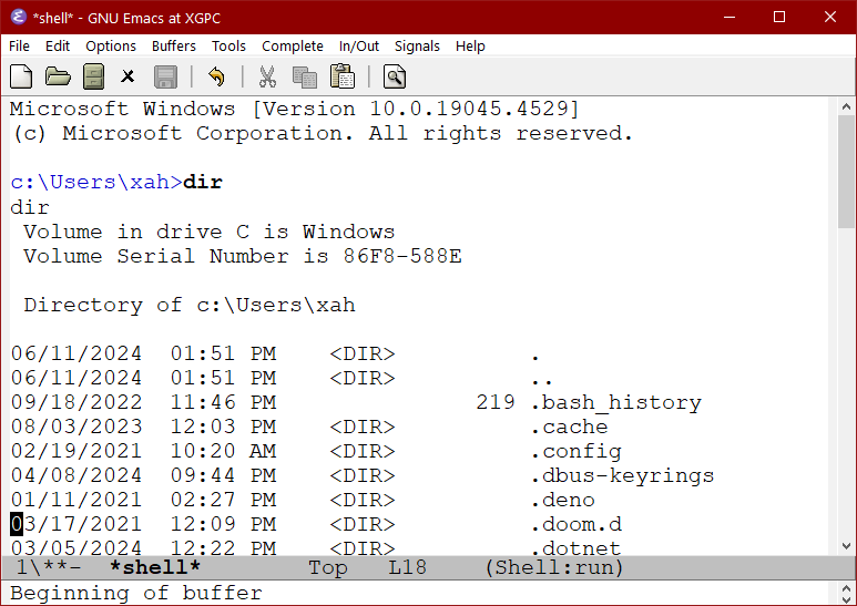 emacs shell cmdexe 2024-07-03