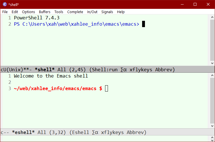 emacs shell vs eshell 2024-07-05