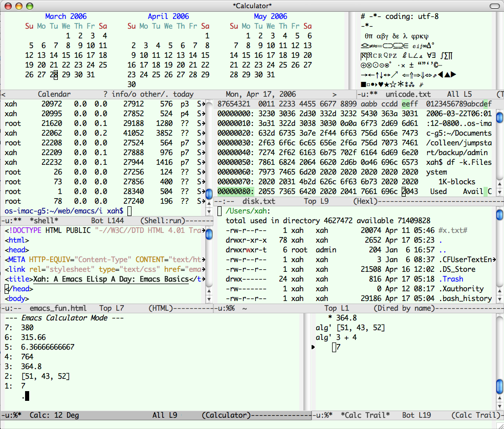 wildly split emacs screen