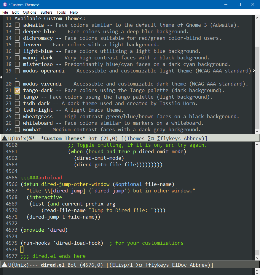 emacs theme tango-dark 2022-05-23 150031