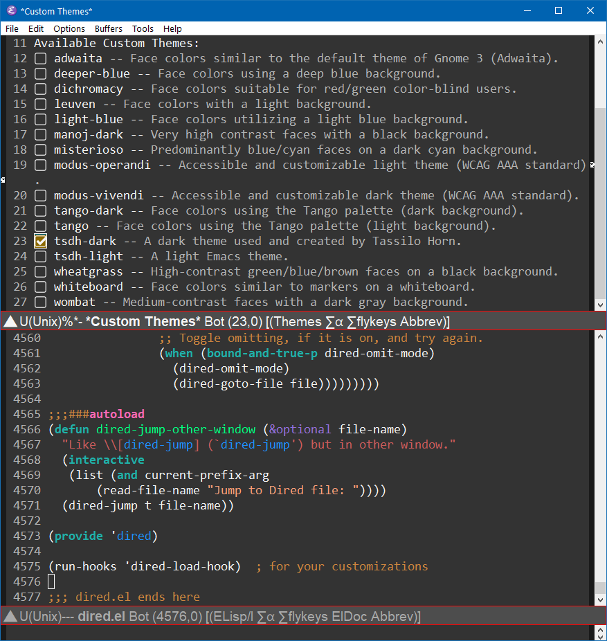 emacs theme tsdh-dark 2022-05-23 150050