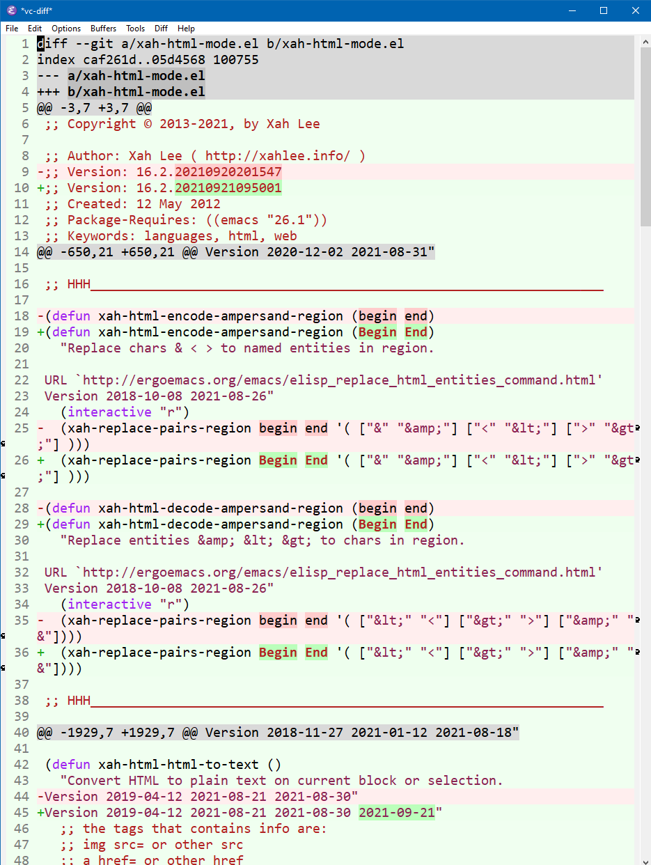 emacs vc-diff 2021-09-21