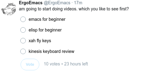 emacs video tutorial vote 2017 06 26