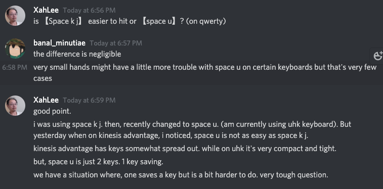 keybinding design space k j vs space u 2020-04-24 9sdg6