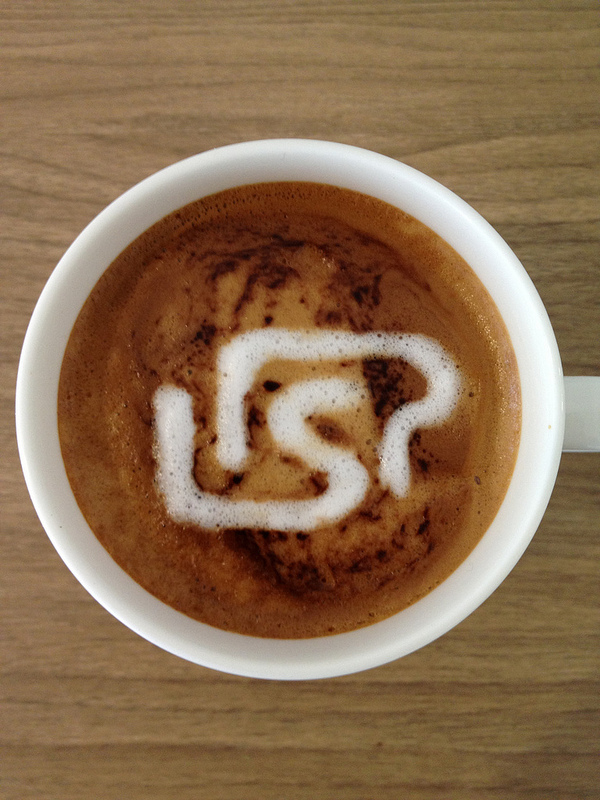 lisp logo latte art