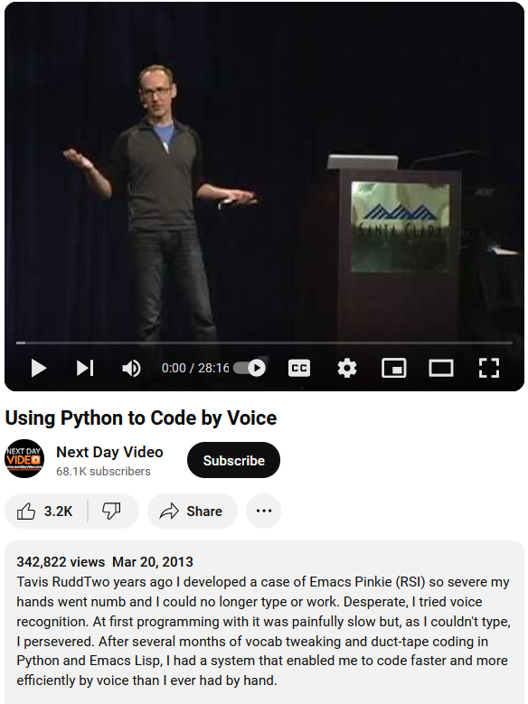 voice input programing Tavis Rudd h8fW