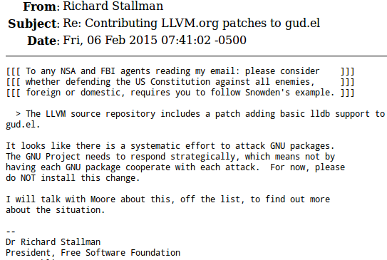 Richard Stallman systematic effort to attack GNU 2015-02-06