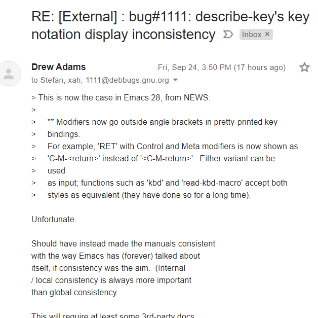 emacs bug1111 xah drew adams 2021-09-25