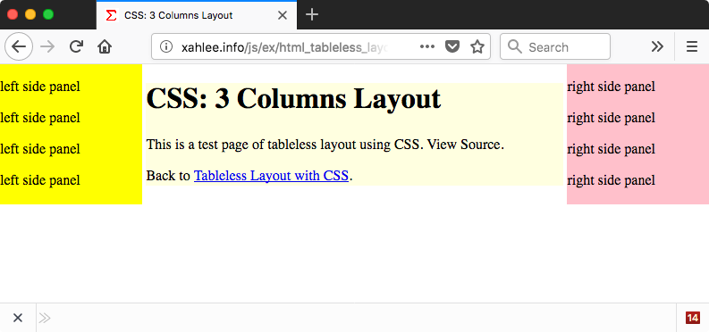 CSS 3 columns layout 7466