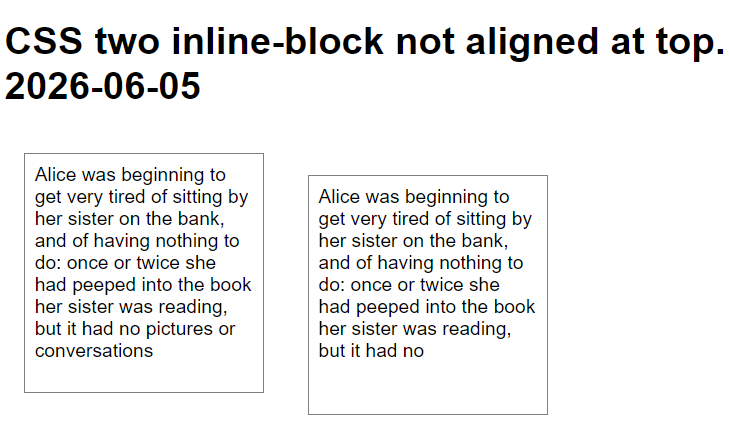 css inline-block not aligned 2026-06-05 212fa