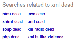 is xml dead related search 2015-10-17