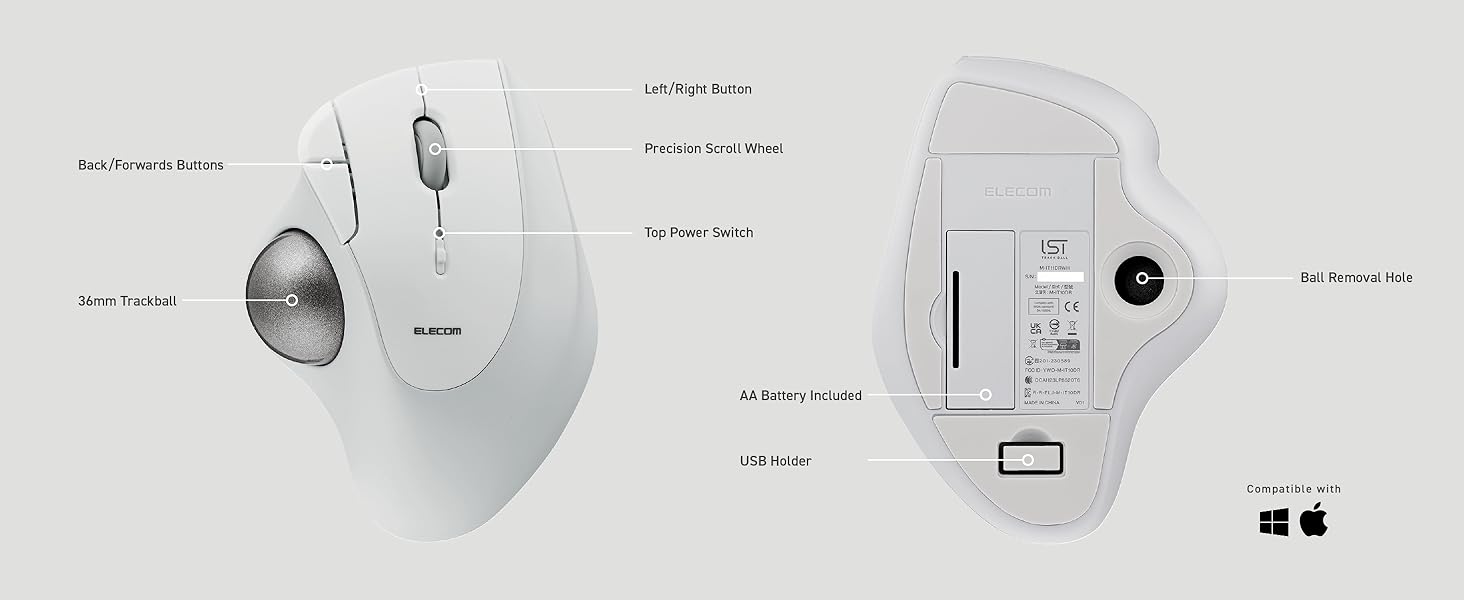 Elecom LST Trackball 9R6YR 5hFHx