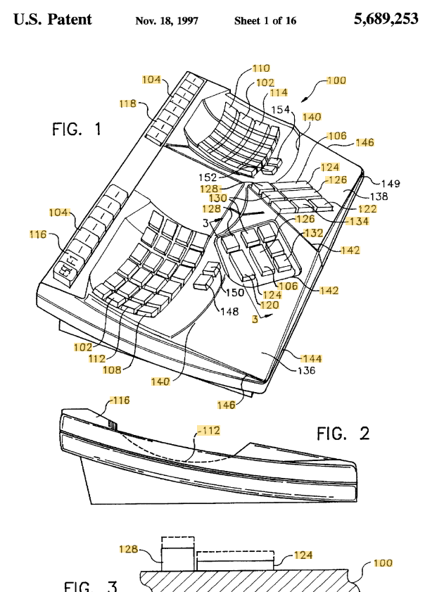 Kinesis Keyboard Patent 161319