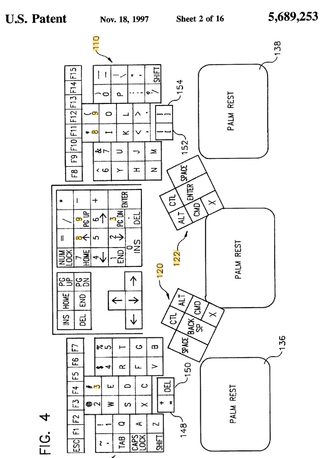 Kinesis Keyboard Patent 161352