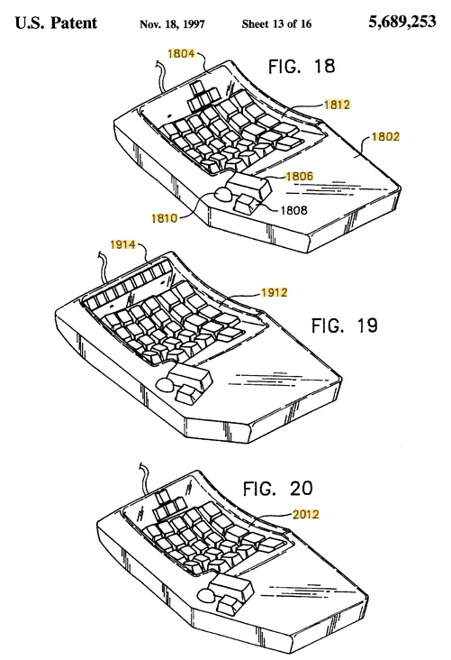 Kinesis Keyboard Patent 161445