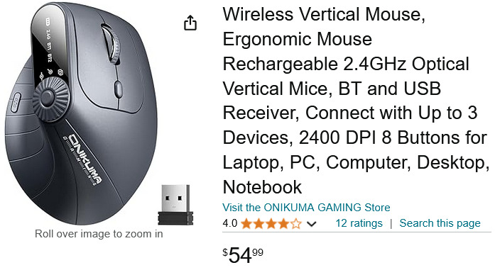 Onikuma Gaming Vertical Mouse 2024-11-14 sGtTc