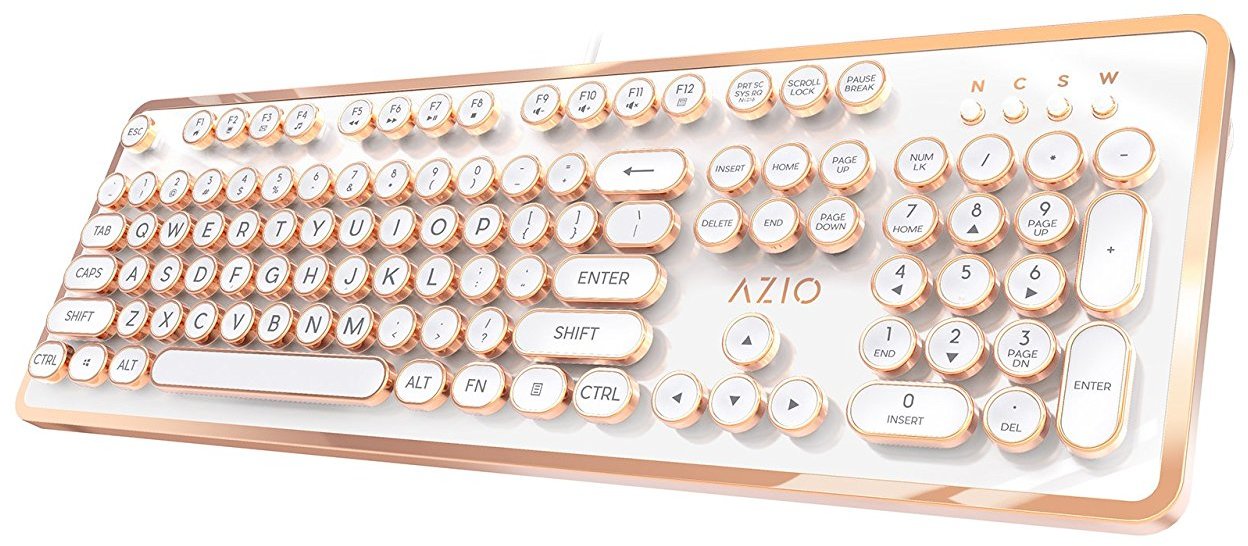 azio mk retro keyboard pink 2448