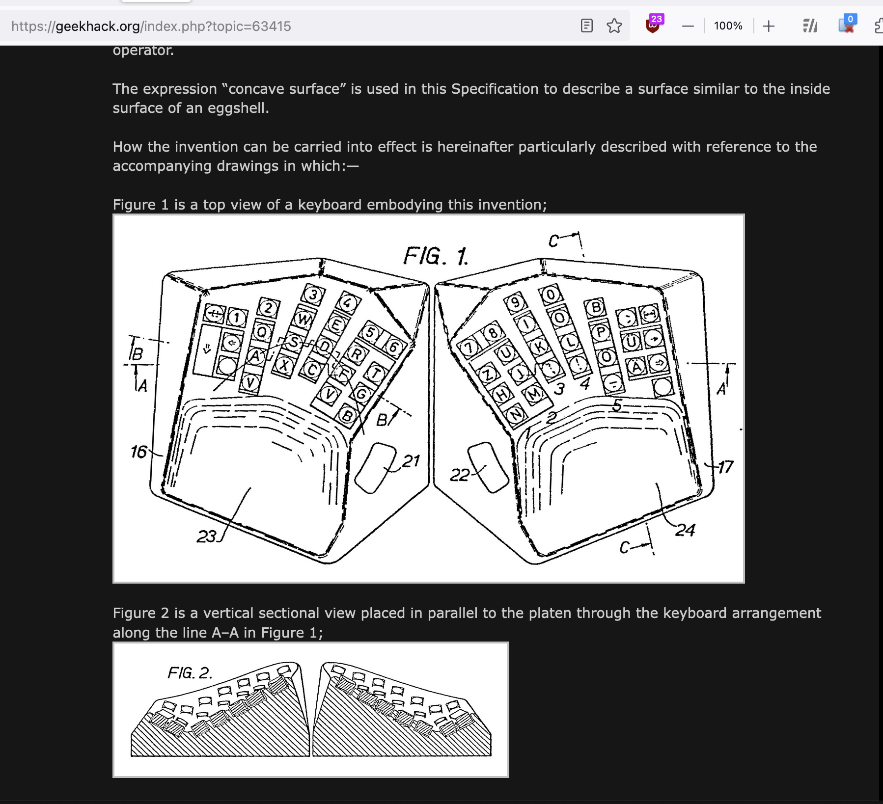 ibm ergonomic keyboard patent F5fTD