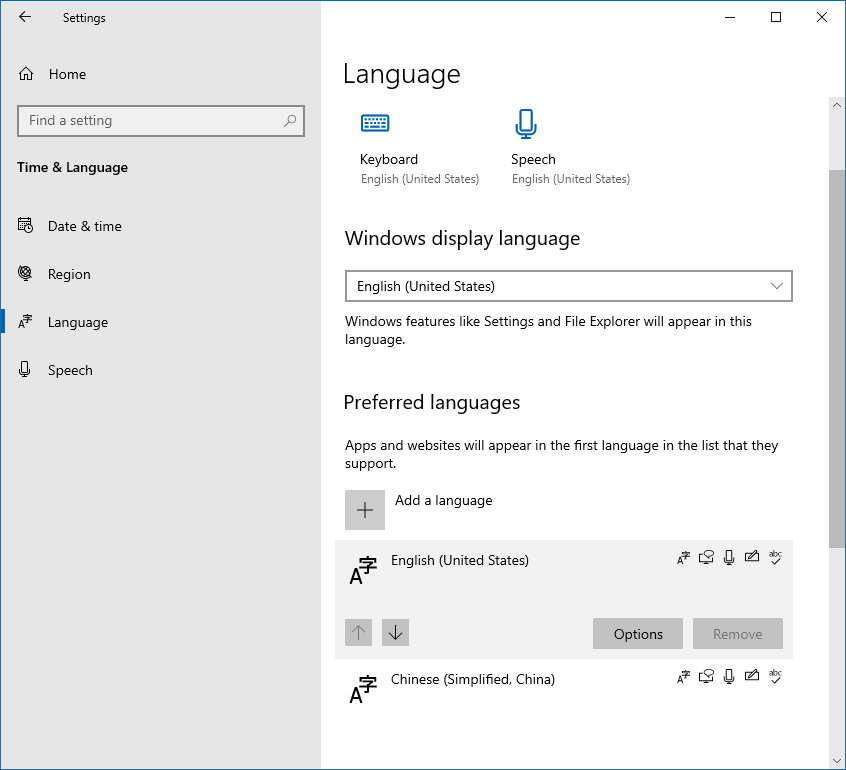 Windows 10 add language 2021-09-19