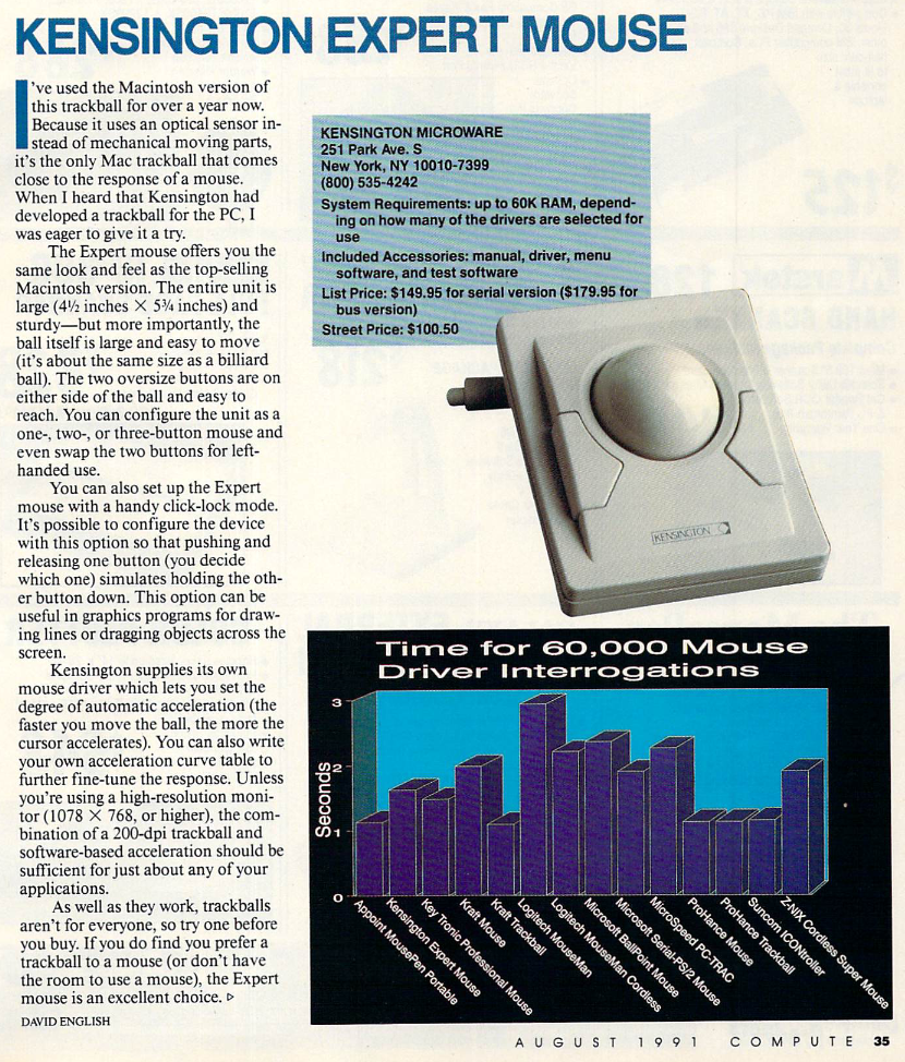 Kensington Expert Mouse Compute mag 1991 RdkYQ
