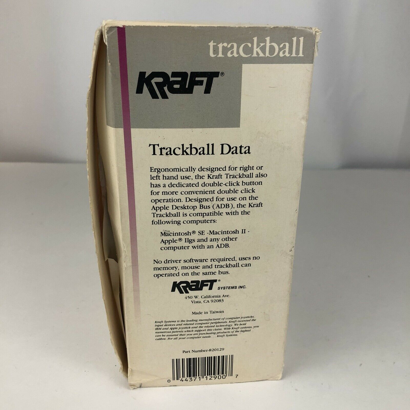 Kraft trackball box side GW3z